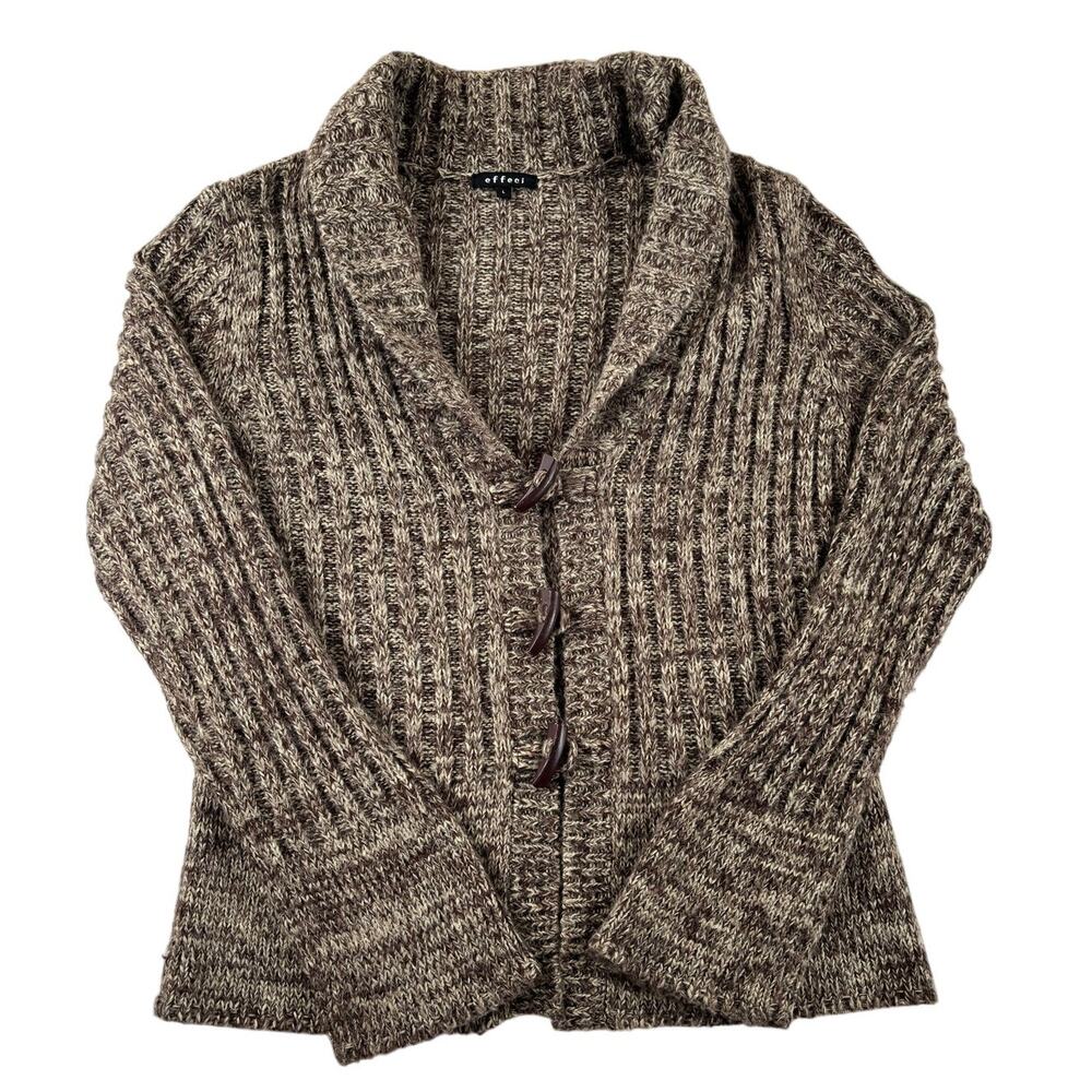 Effeci Women's Toggle Cardigan - Brown - Large